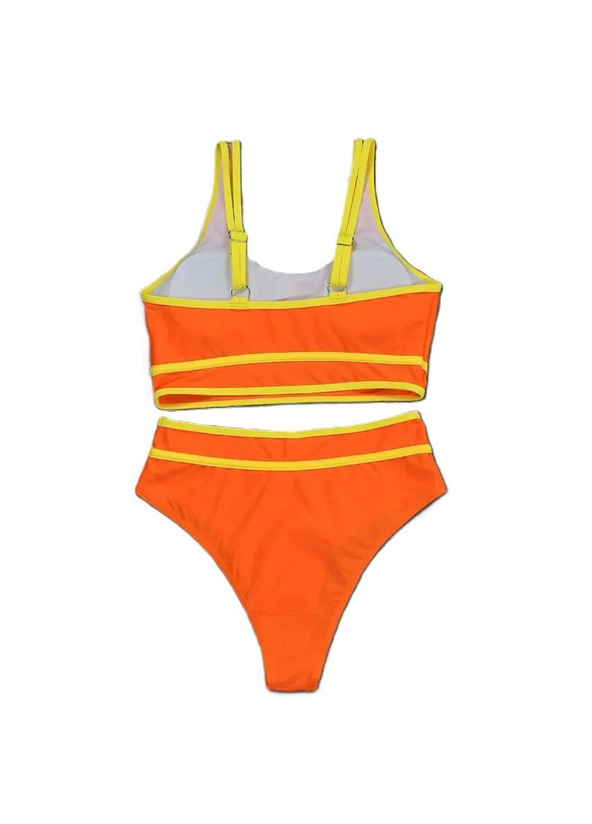 Помаранчевий літній спортивний роздільний купальник монро, трусики сліпи з утяжкою живота s m l (44 46 48) помаранчевий Po Fanu