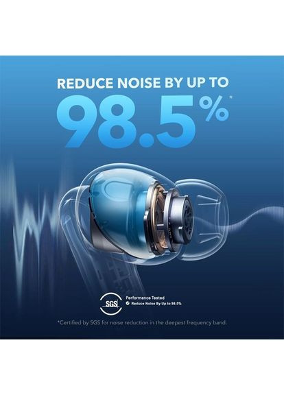 Навушники Anker Liberty 4 NC TWS, адаптивне ANC 2.0, швидка зарядка - білі Soundcore (354338100)