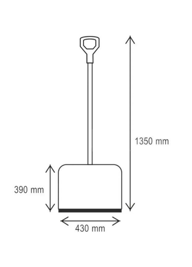 Лопата для чищення снігу (390х430 мм, 1.35 м) з держаком (20546) MAAN (306551494)