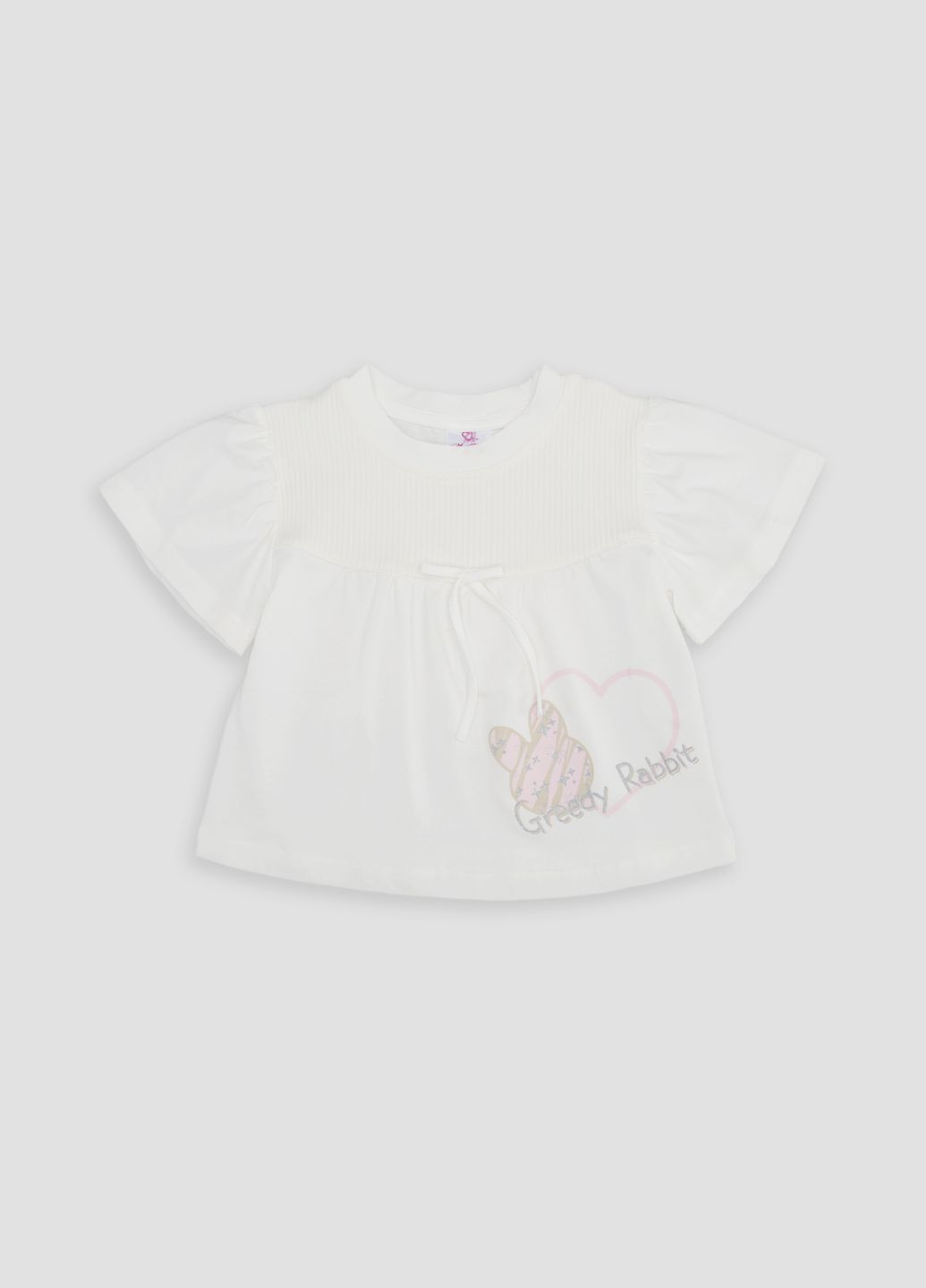 Молочный летний костюм с шортами для девочки цвет молочный cb-00242439 Miss Feriha