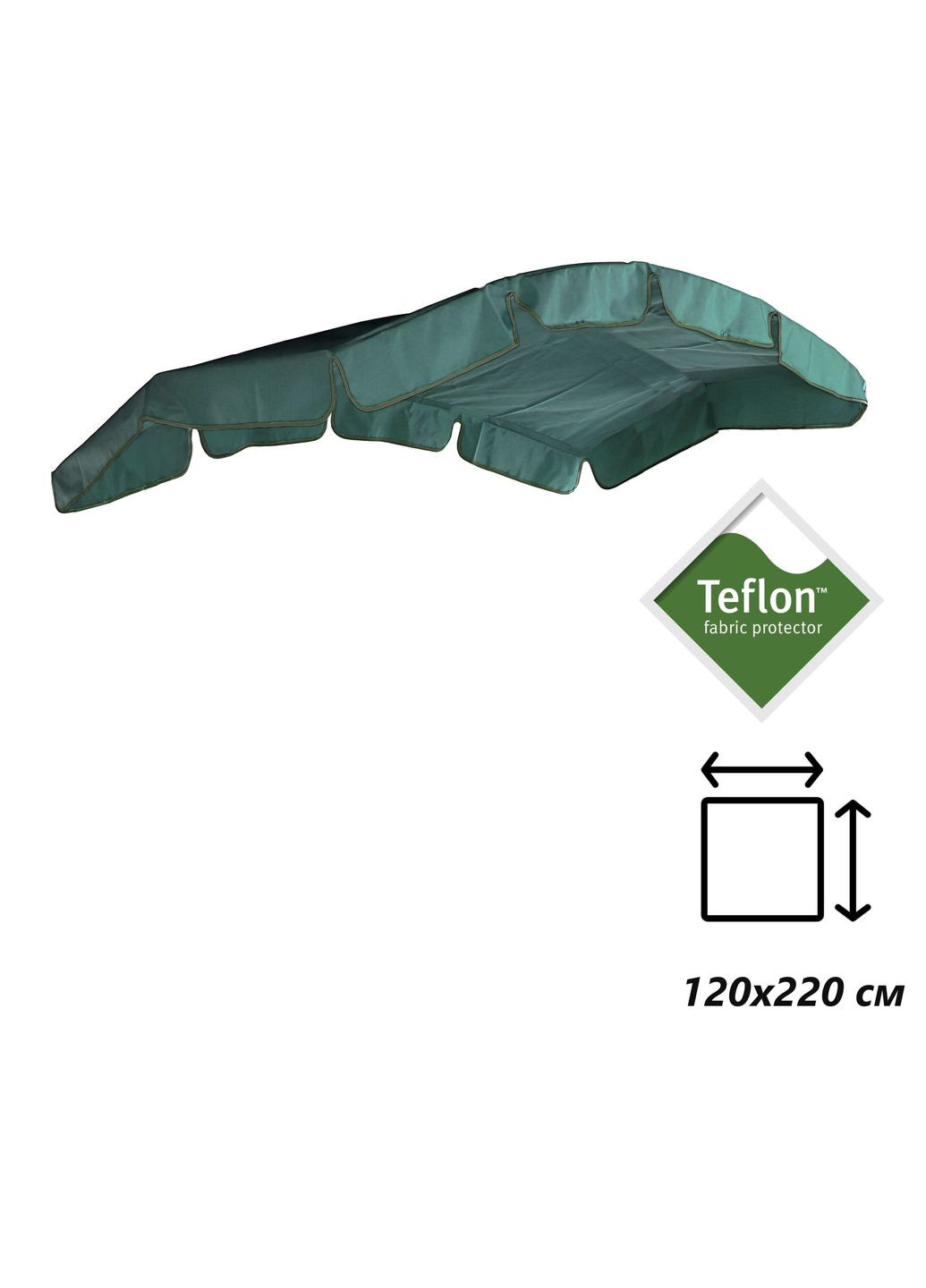 Тент (крыша) для качелей с округлой крышей 120х220 Sunsol Teflon зеленый eGarden (316646150)
