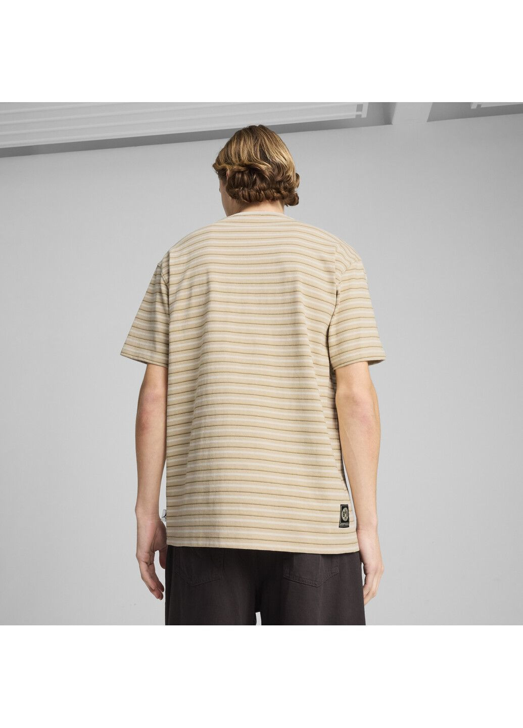 Бежева футболка borussia dortmund mmq striped tee men Puma