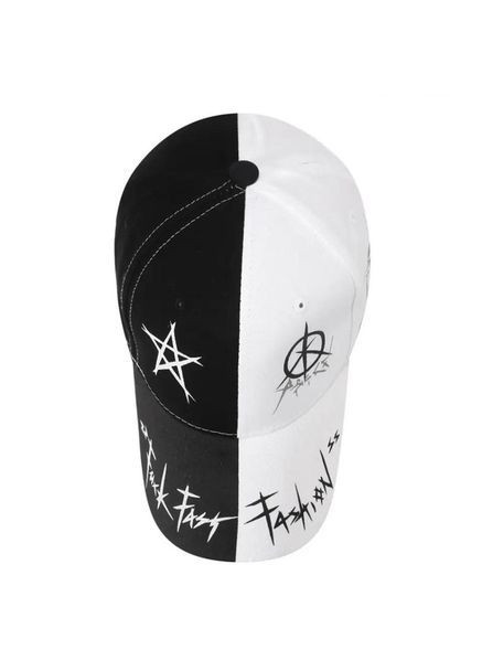 Бейсболка мужская черно-белая с аниме надписью стильная кепка с принтом регулируемая универсальная One Size комфортная No Brand (364859657)