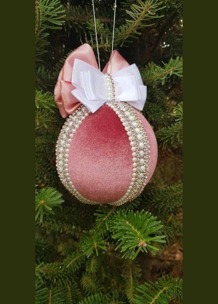 Елочное украшение - бархатный шар No Brand (313400635)