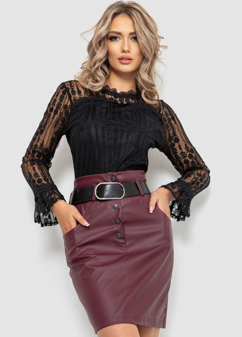 Чорна блуза жіноча класична гіпюрова,, 204r156 Ager