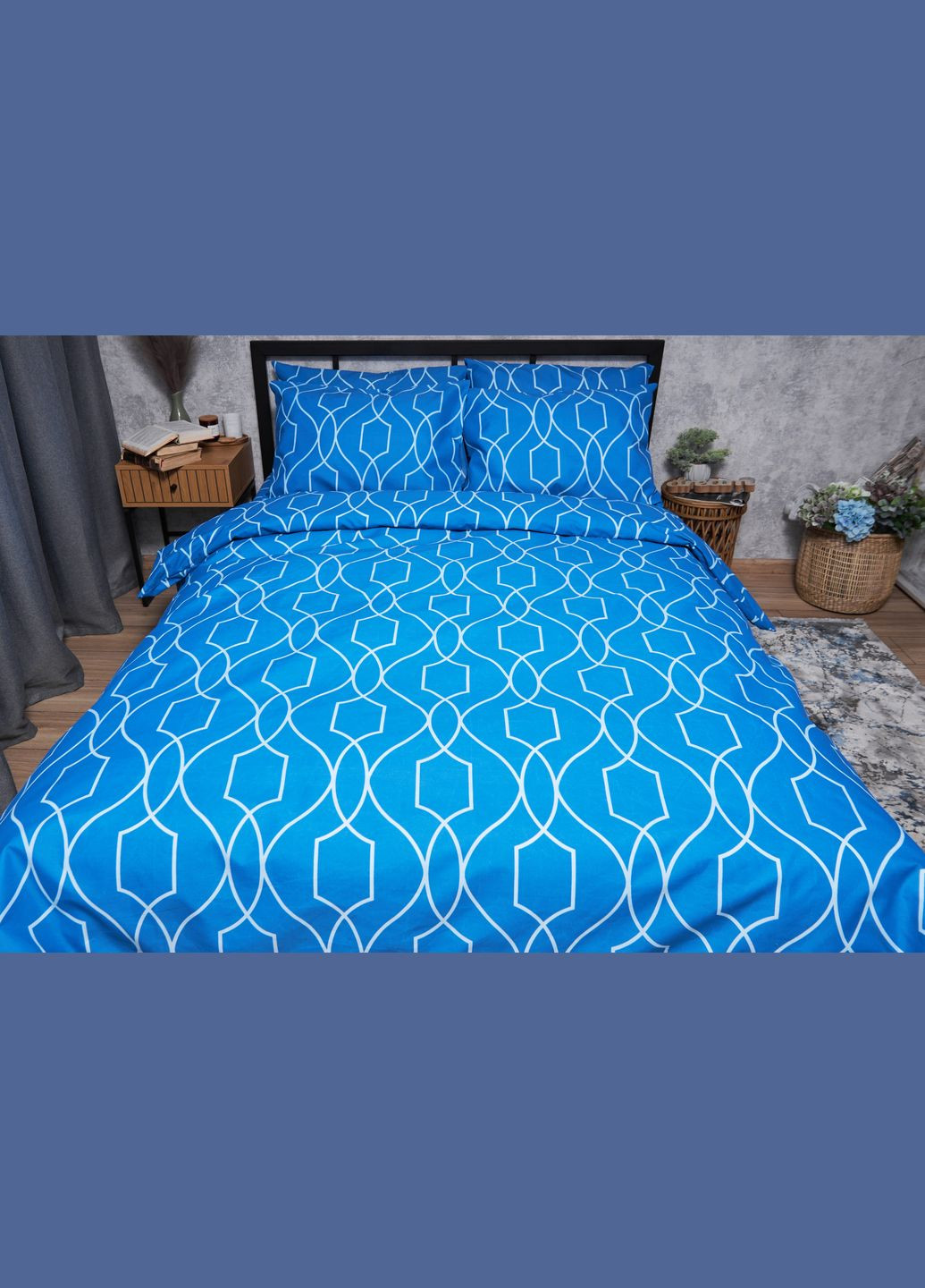 Комплект постільної білизни Микросатин Premium «» Сімейні 143х210х2 наволочки 2х70х70 (MS-820005172) Moon&Star Ocean Breeze (293148034)