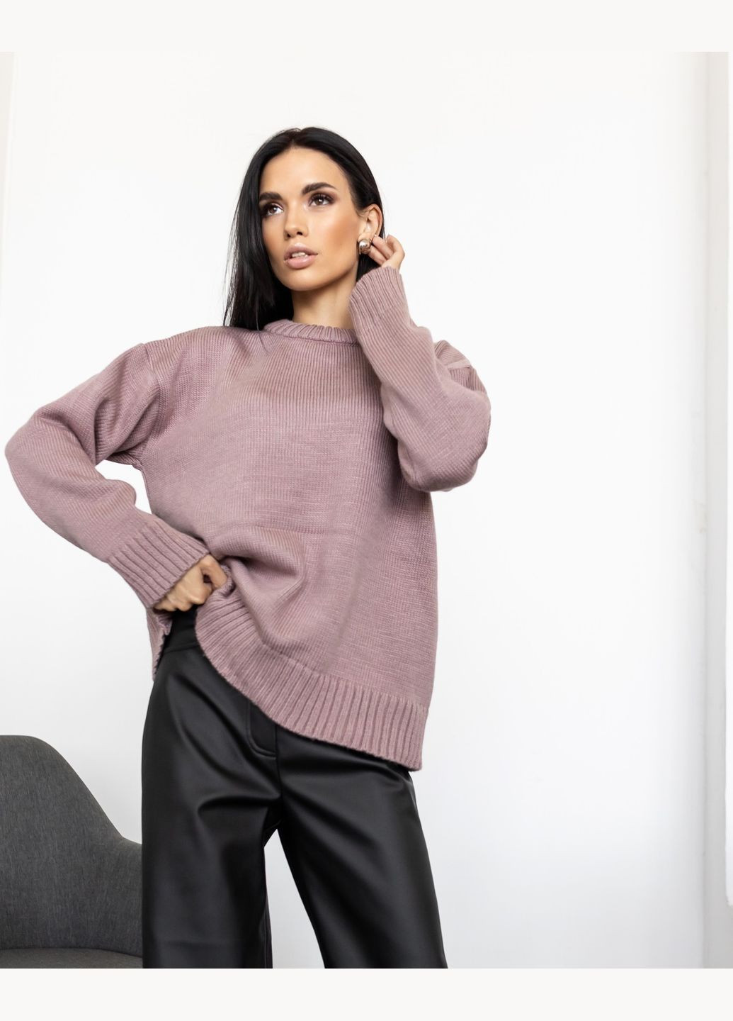 Кофейный демисезонный свитер джемпер Larionoff