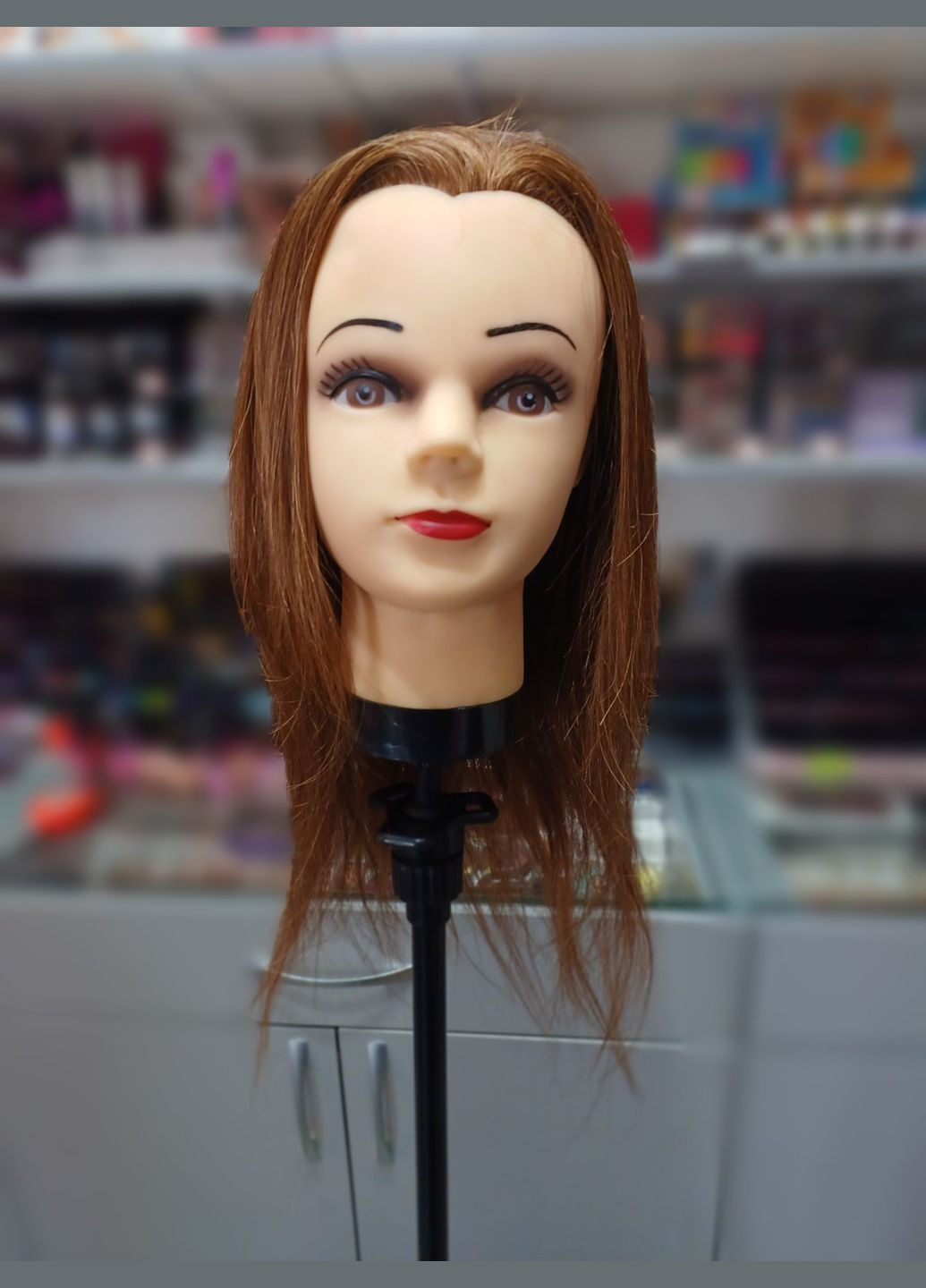 Голова-манекен с искусственными волосами термо каскад GLV-208#, длина 40-50см No Brand (279610914)
