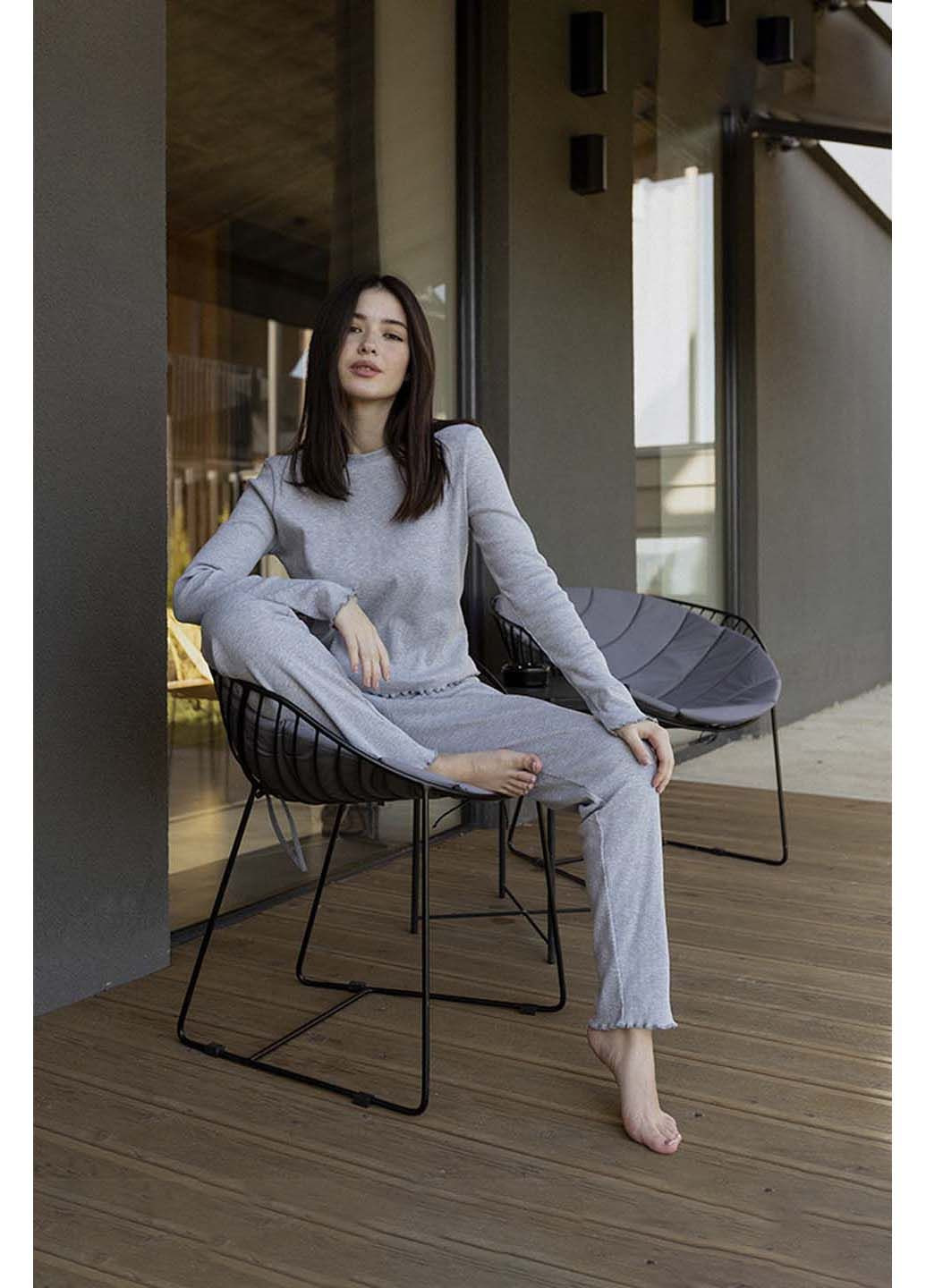 Серая женская пижама из кашкорса Perfect Female