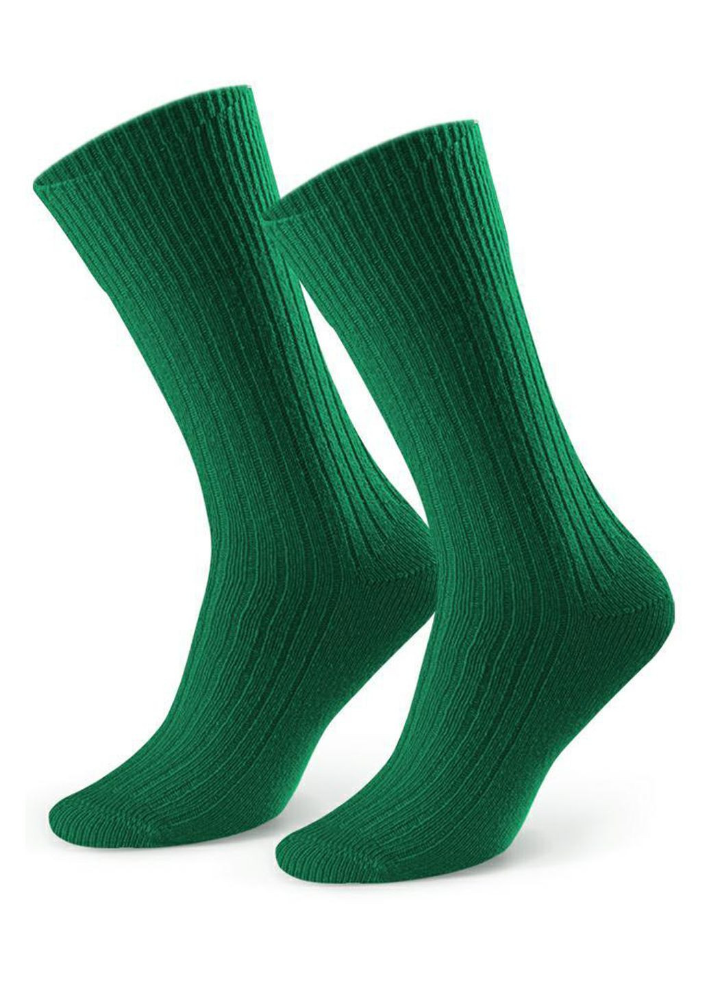 Зелені шкарпетки рубчик чоловічі теплі з вовни 093 wool Steven (349501020)