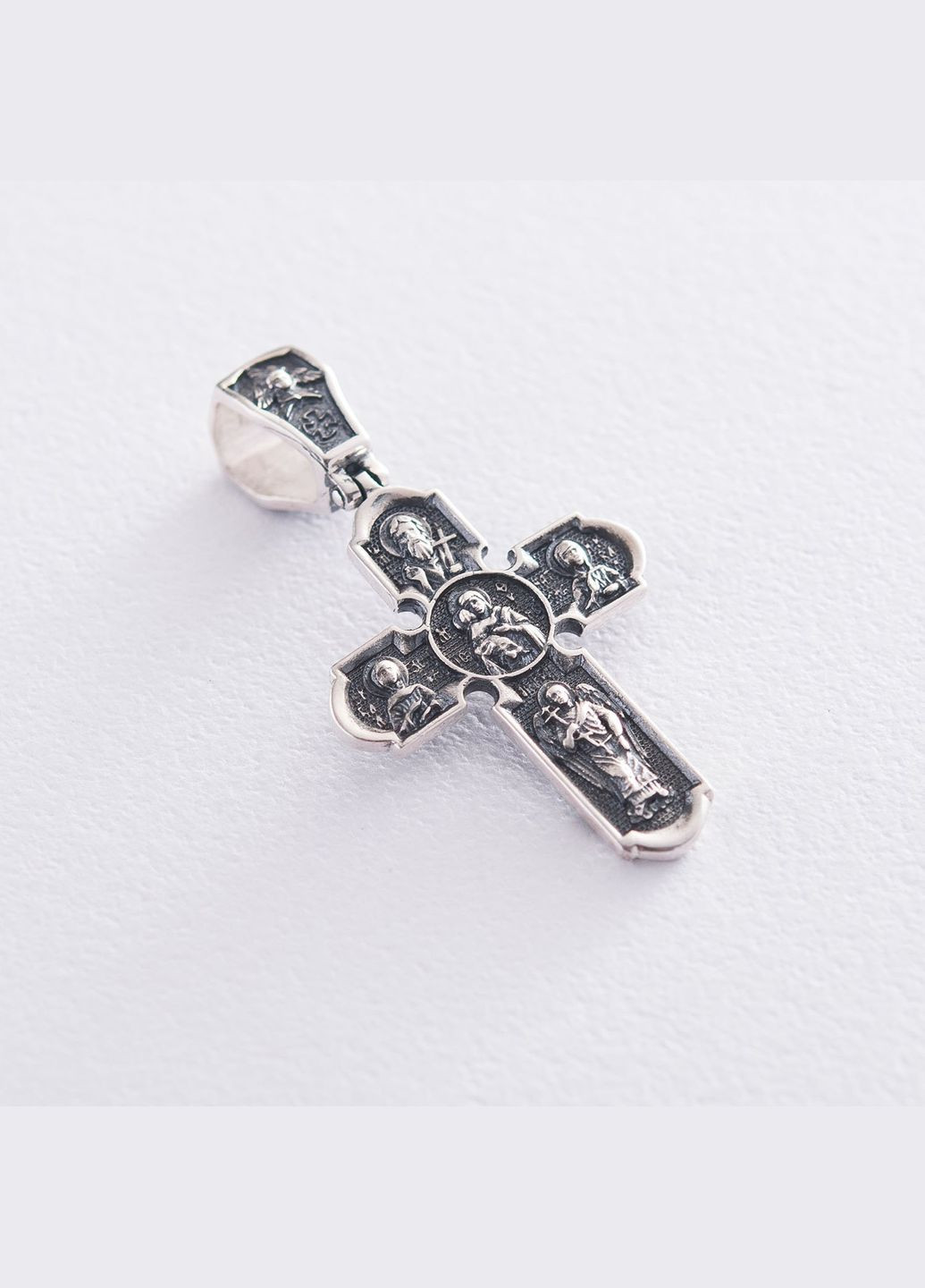 Срібний хрест Розп'яття Христове (чорніння) 133009 Oniks (276775543)