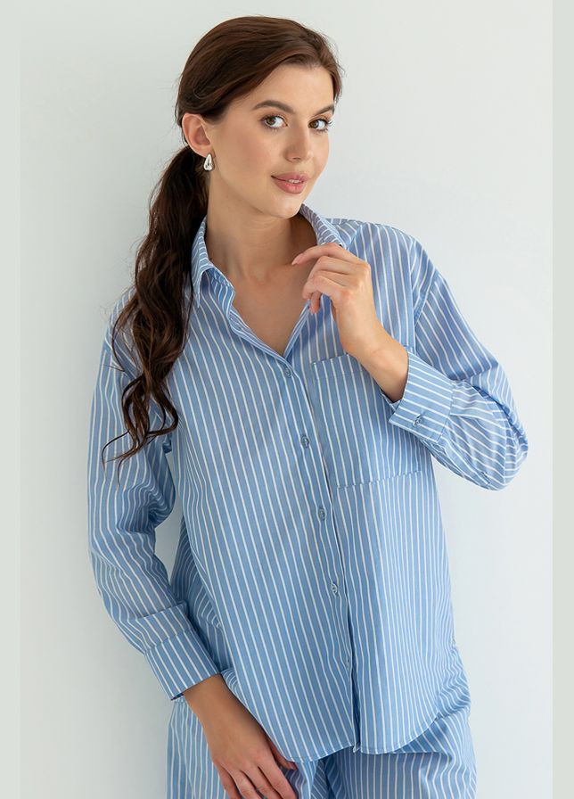Голубой рубашка в полоску Forly
