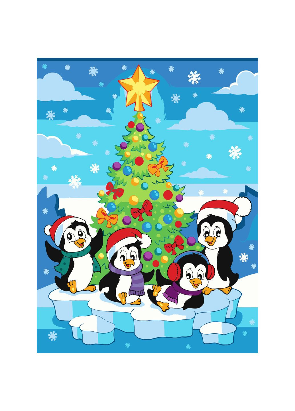 Картина за номерами Веселі пінгвіни см для малювання творчий набір для дорослих дітей Strateg (369760138)