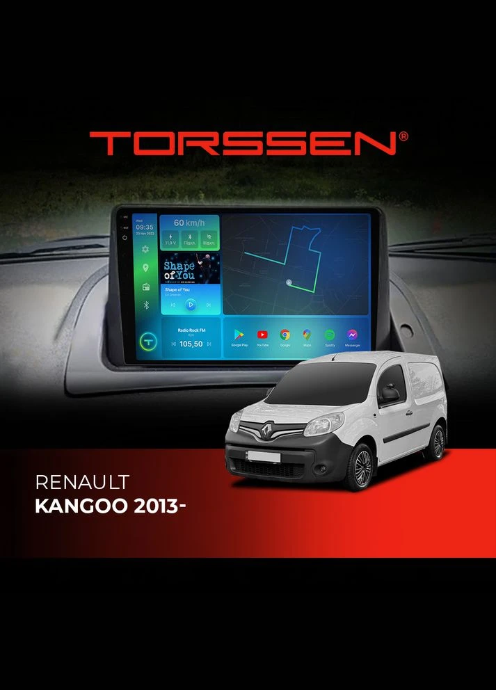 Штатна магнітола 2K DTS Renault Kangoo 13- F9432 4G Carplay DSP Torssen (307087815)