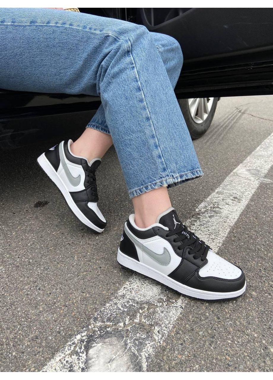 КРОССОВКИ ЖЕНСКИЕ NIKE AIR JORDAN 1 LOW BLACK GREY НАЙК АИР ДЖОРДАН No Brand серые демисезоны (369389584)
