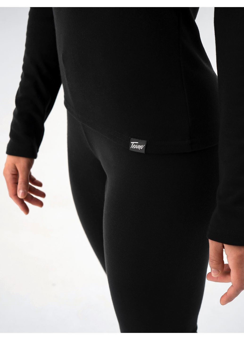 Термобелье женское трикотажное утепленная термокофта и термолосины для походов и спорта Черный Teamv (367973586)