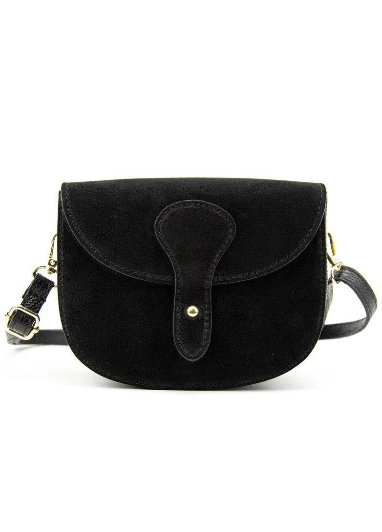 Сумка женская кроссбоди на плечо из натуральной кожи флотар и повседневная замша с округлым клапаном на застежке. RoyalBag F-IT-9876 (365715633)