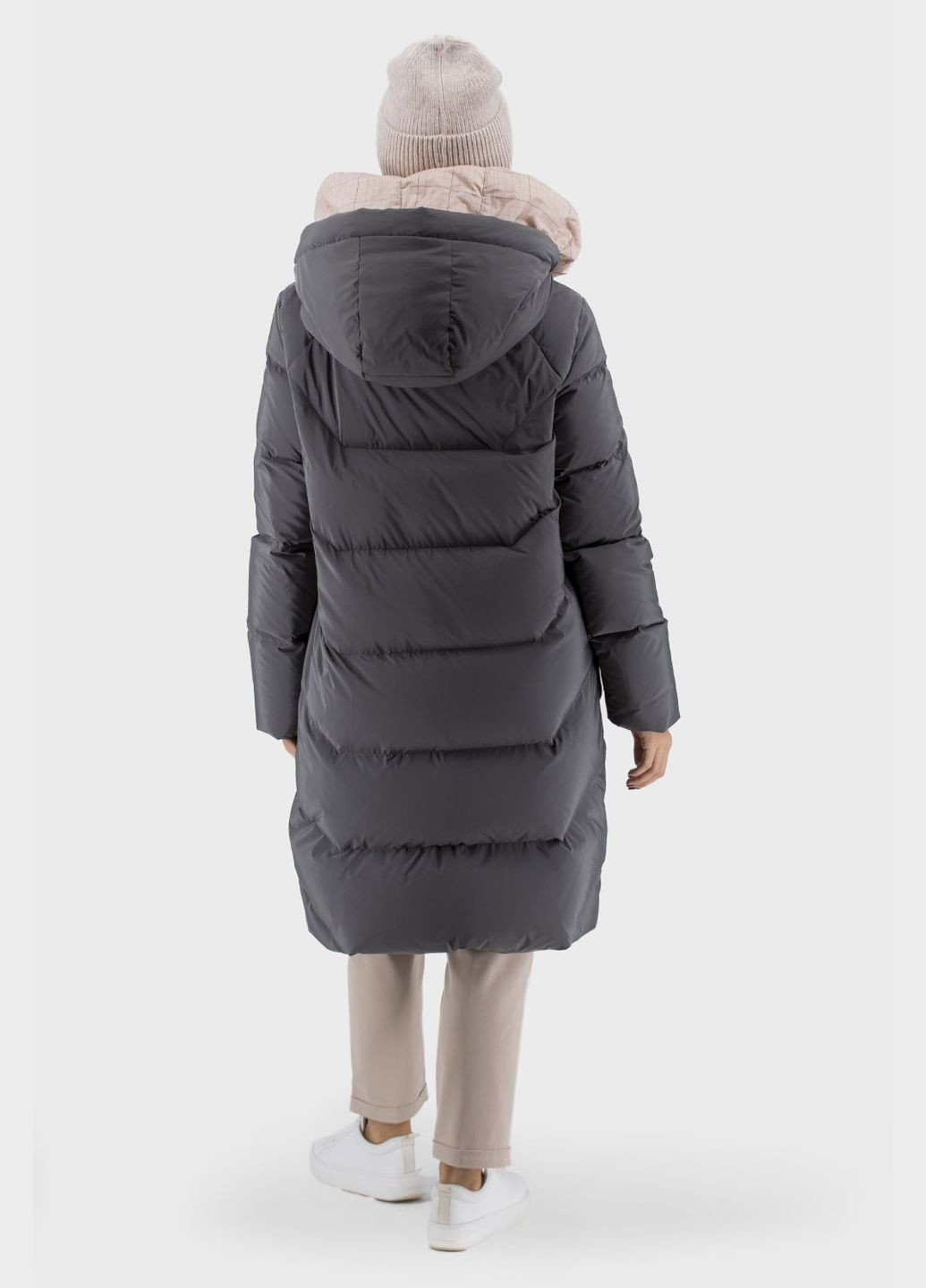 Сірий зимній Пуховик No Brand