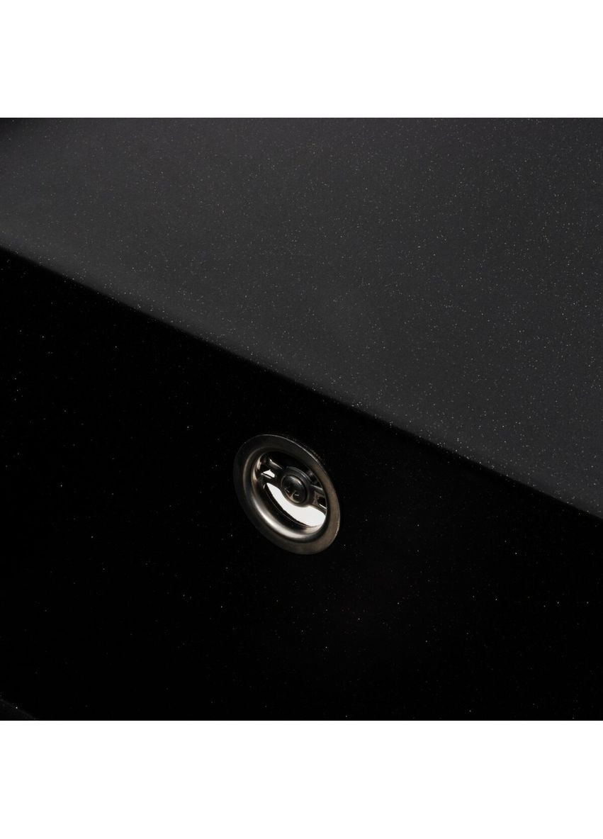 Гранитная мойка для кухни 9651 ATLAS матовый Черный металлик Platinum (336938549)