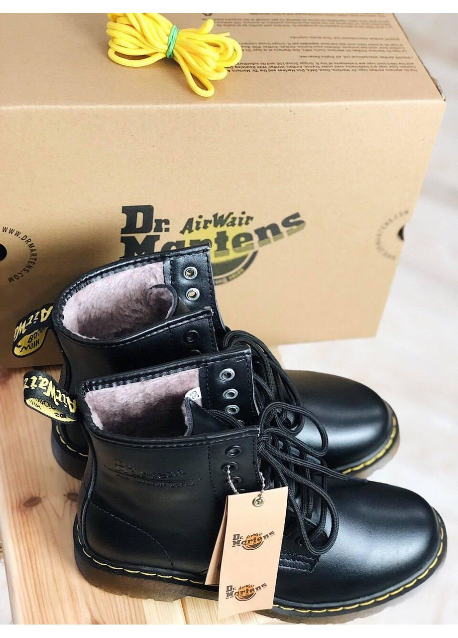 Черевики жіночі та чоловічі Dr. Martens 1460 Black 11822006 Доктор Мартінс (Хутро) No Brand (364860129)