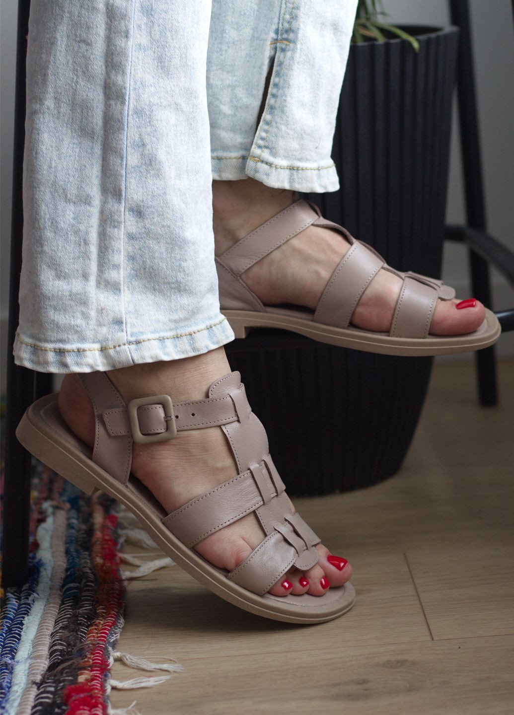 Босоніжки жіночі з натуральної шкіри бежеві Zlett 2214 (323179812)