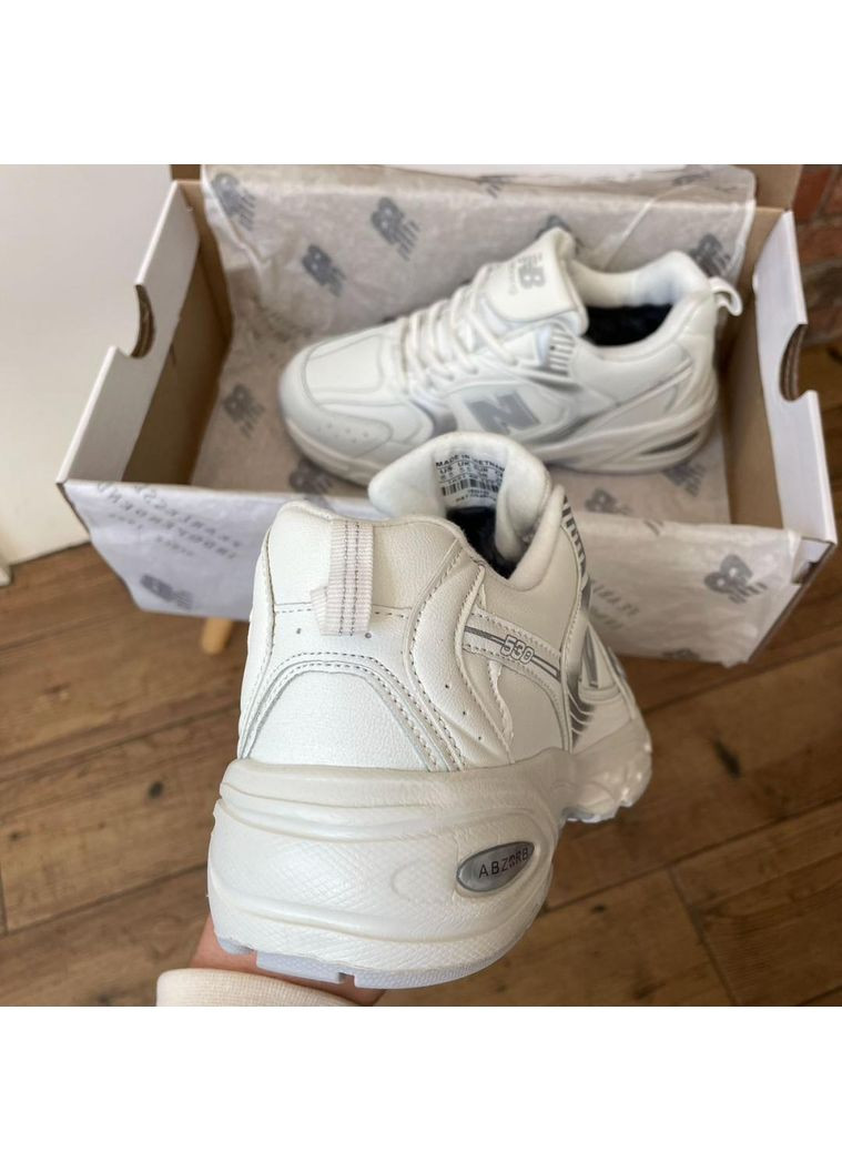 Белые зимние кроссовки мужские new balance 530 white leather нью беланс 530 No Brand
