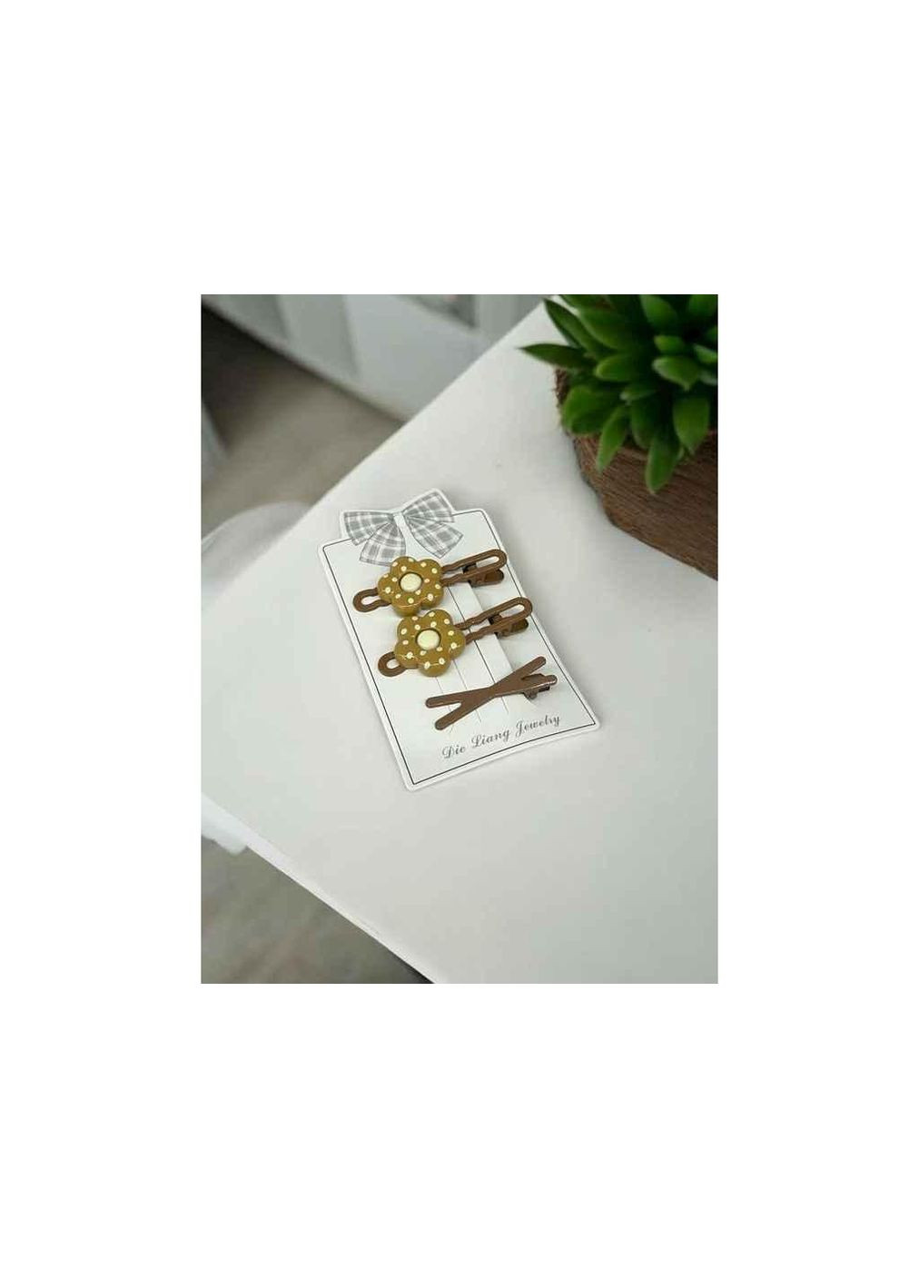 Шпилька-крокодил Метал 3 шт. коричневий м.10/12 ТМ SP (342759906)