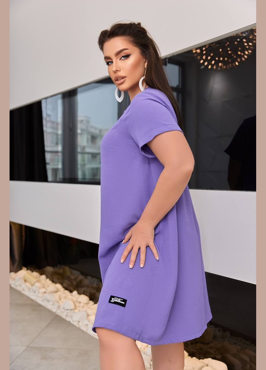 Фіолетова повсякденний сукня вільного крою сукня-футболка No Brand однотонна