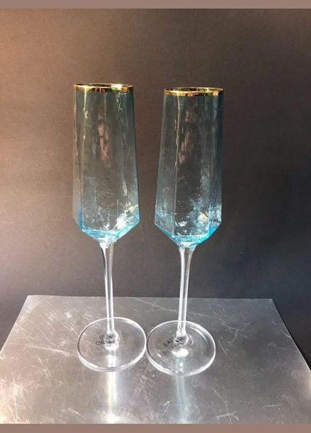 Келих для шампанського Бірюза GXF01A-B-gd 180 мл Olens (364103714)