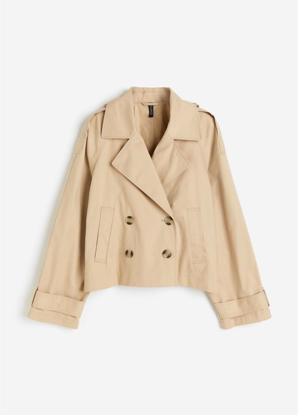 Бежева демісезонна жіноча полотняна куртка н&м (56805) xs бежева H&M
