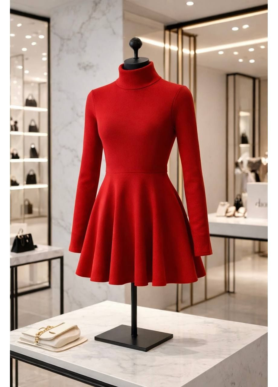 Червона повсякденний, кежуал жіноча сукня повсякденна а-силует Style Point однотонна