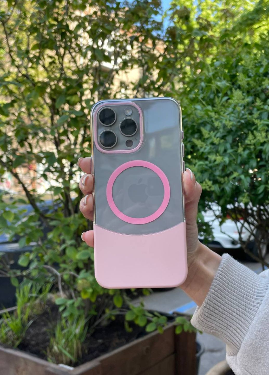 Чехол 2 in 1 для iPhone 15 Pro MagSafe Pink / чехол айфон 15 про розовый магсейф No Brand (332621510)