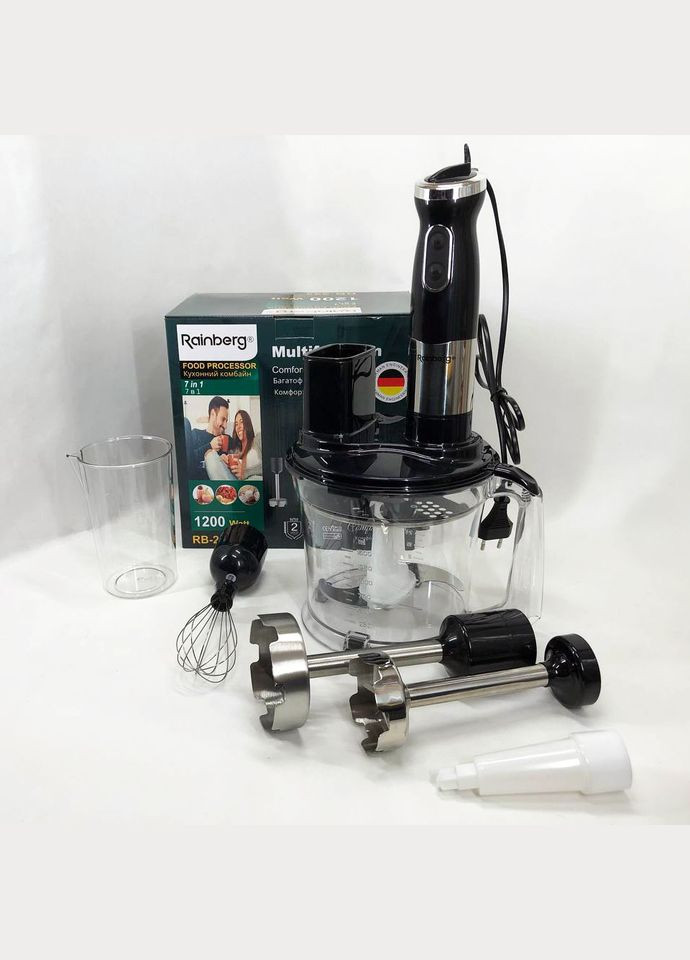 Многофункциональный погружной мульти блендер 4в1 RB-2238 измельчитель 1200 Вт, мощный Rainberg (364665830)