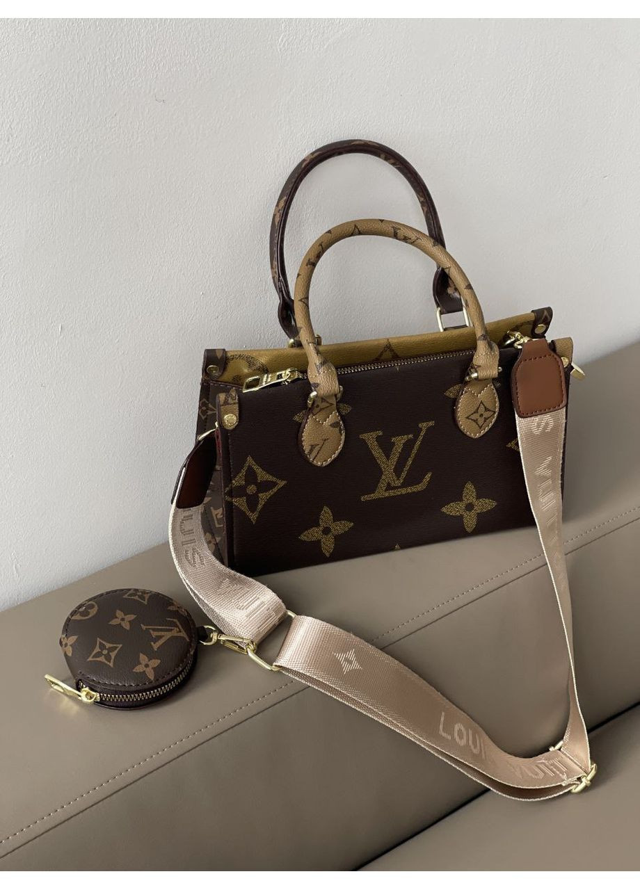 Сумка Louis Vuitton Reverse OnTheGo жіноча LV коричнева міні шопер крос боді No Brand (364488337)