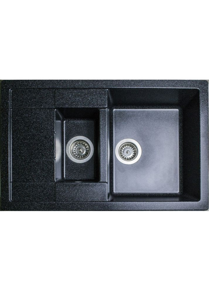 Кухонная мойка из искусственного камня/кварцевая 775х495х200мм, прямоугольная ANILA PLUS Черный металлик (32290775495) Adamant (369798678)