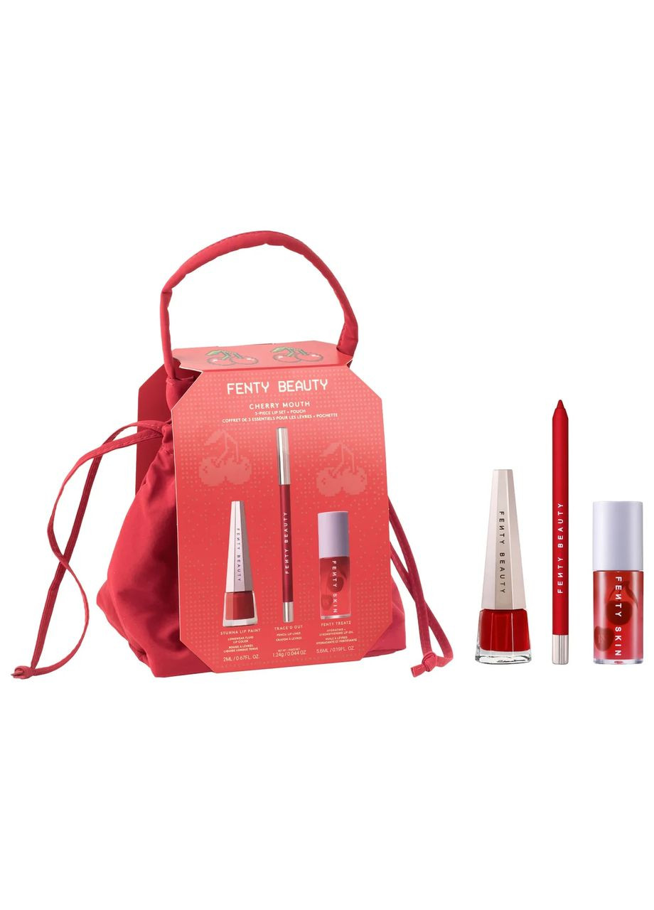 Олія для губ "Barbados Cherry" Treatz Hydrating + Strengthening з набору Cherry Mouth 3-Piece Lip Set (без упаковки) Fenty Beauty (369622037)