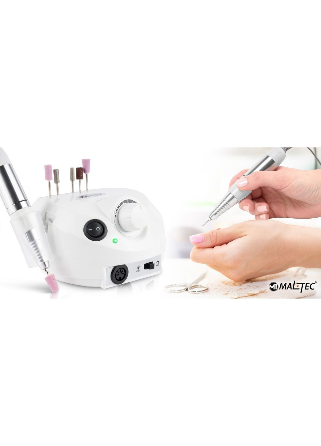 Фрезер для маникюра ND-2WH 65W Maltec (362411027)