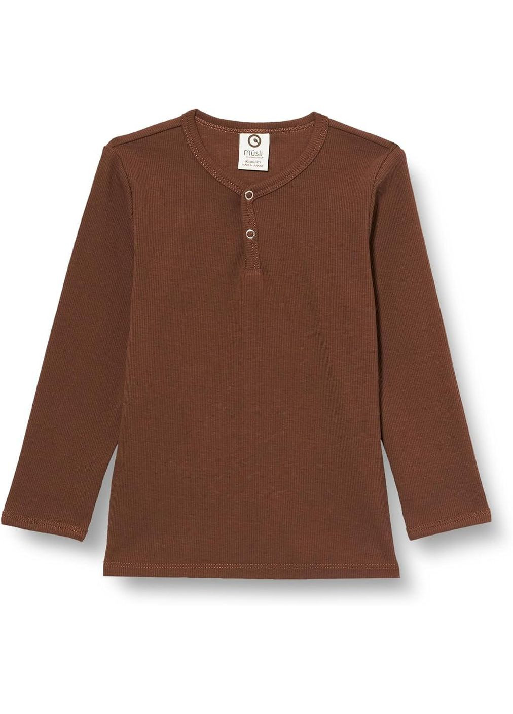 Коричневый демисезонный повседневный лонгслив Green Cotton однотонный