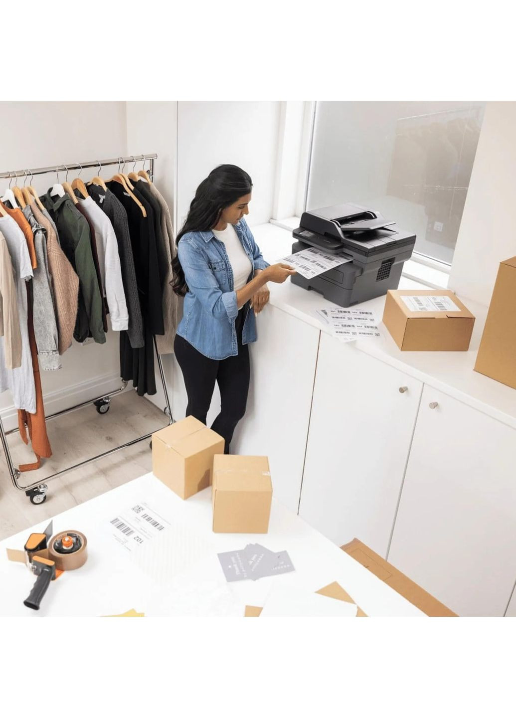 МФП laser mono A4 DCP-L2640DN 34 ppm ADF Duplex PCL USB Ethernet Brother (360396753)