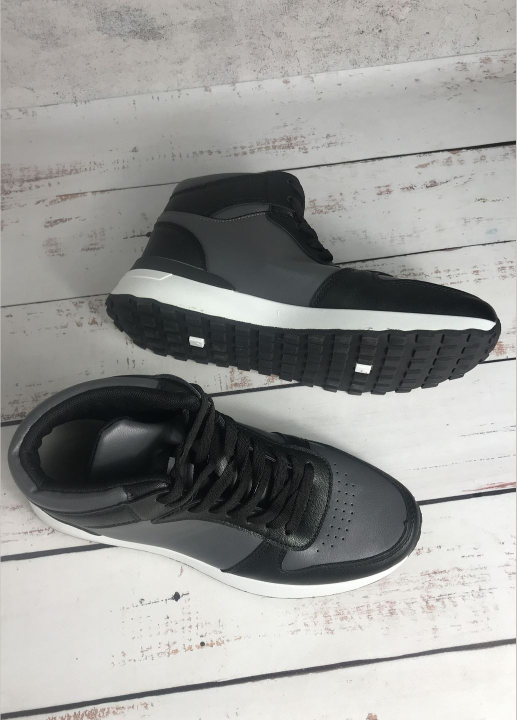 Цветные демисезонные кроссовки хайтопы демисезонные на мальчика подростка серо-черный (1060) Dual