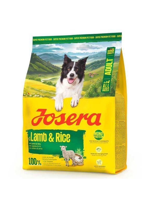 All Sizes Adult Lamb & Rice - Сухий корм з ягням та рисом для собак з помірною і низькою активністю - 900 г Josera (327070411)