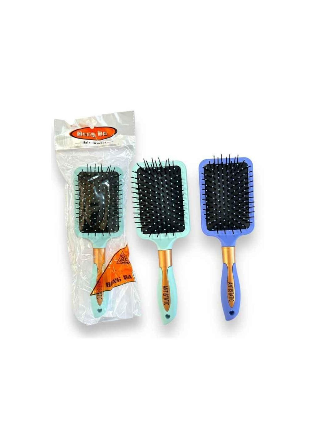 Гребінець для волосся Масажка пластик прямокут. з написом ANTISTATIC №139-6886 ТМ Silver Style (311955471)