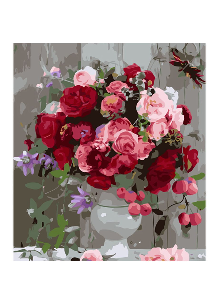 Картина за номерами Розкішний букет на кольоровому фоні розміром 40х50 см (MZ006) Strateg (362487464)