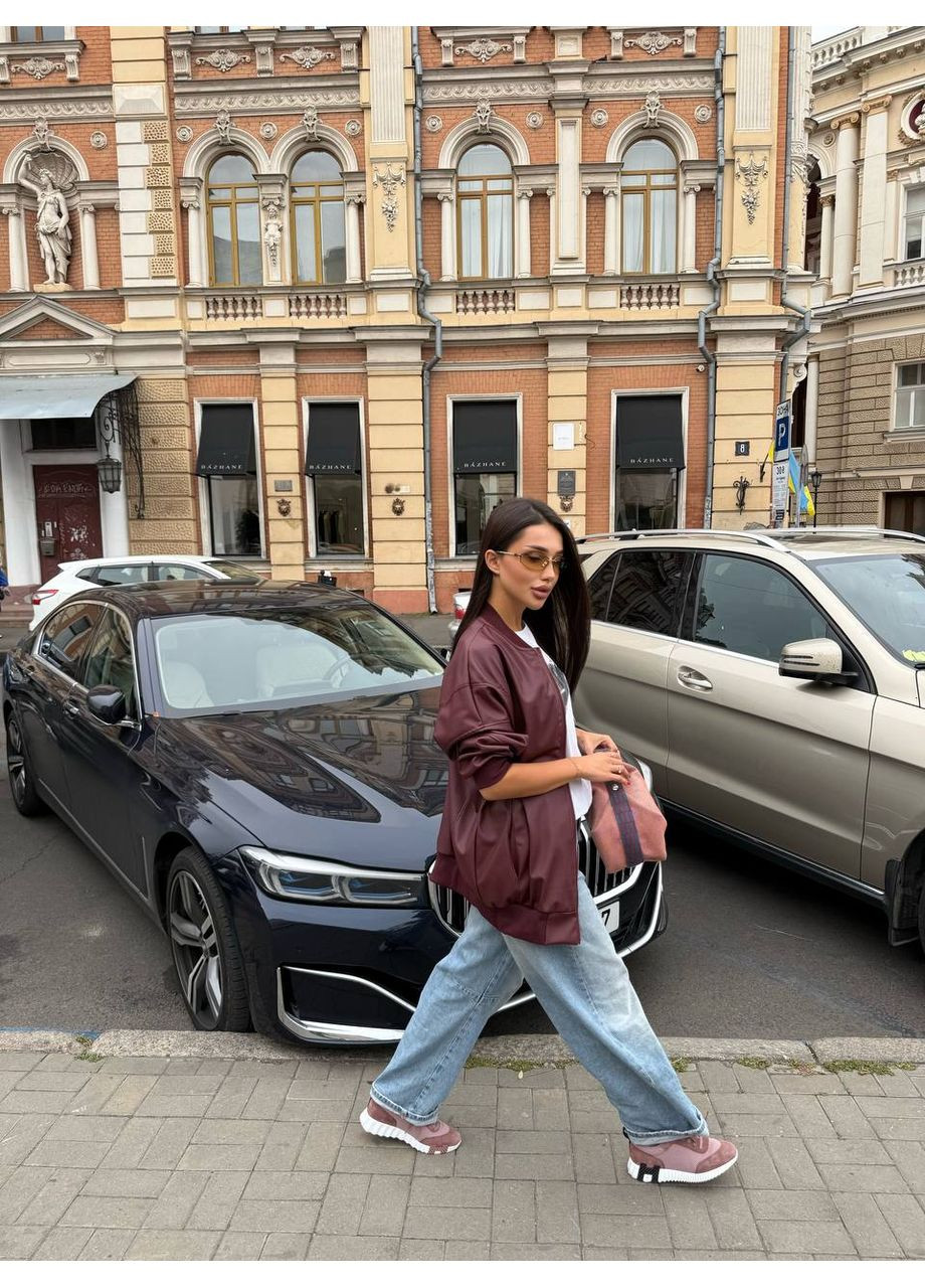 Бомбер женский из екокожи Style Point пилот (авиатор) на молнии (361679123)