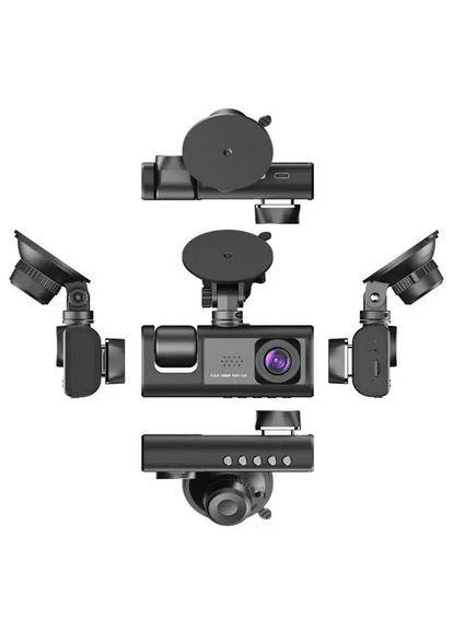 Відеореєстратор RIAS DVR S1 CarDvrCam Full HD на 3 камери Black (3_05657) No Brand (395882065)