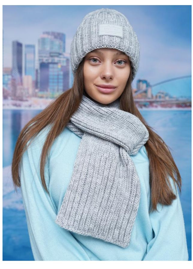Шапка женская вязаная зимняя и шарф комплект Braxton Онтаріо (306455492)