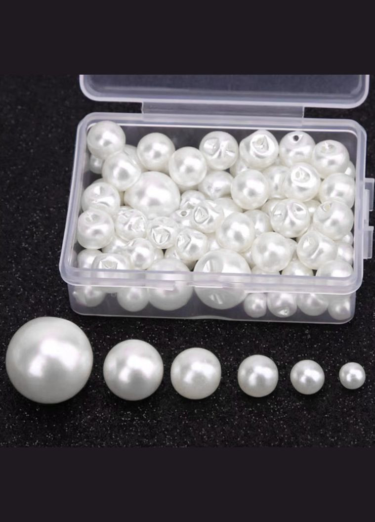 Искусственный жемчуг пришивной, пуговица, 8 мм, белый, 10 шт No Brand (340483068)