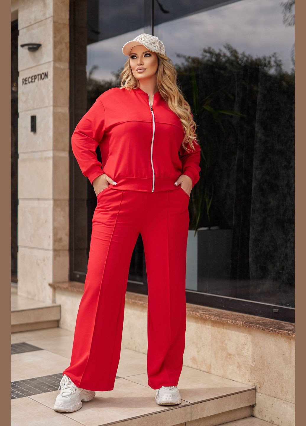 Жіночий трикотажний костюм зі штанами палаццо Fashion Girl Alicante (303524059)