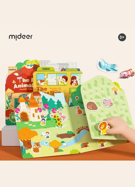 Многоразовые наклейки Резвый транспорт 30 наклейок (MD1245) наклейки MiDeer (338435337)