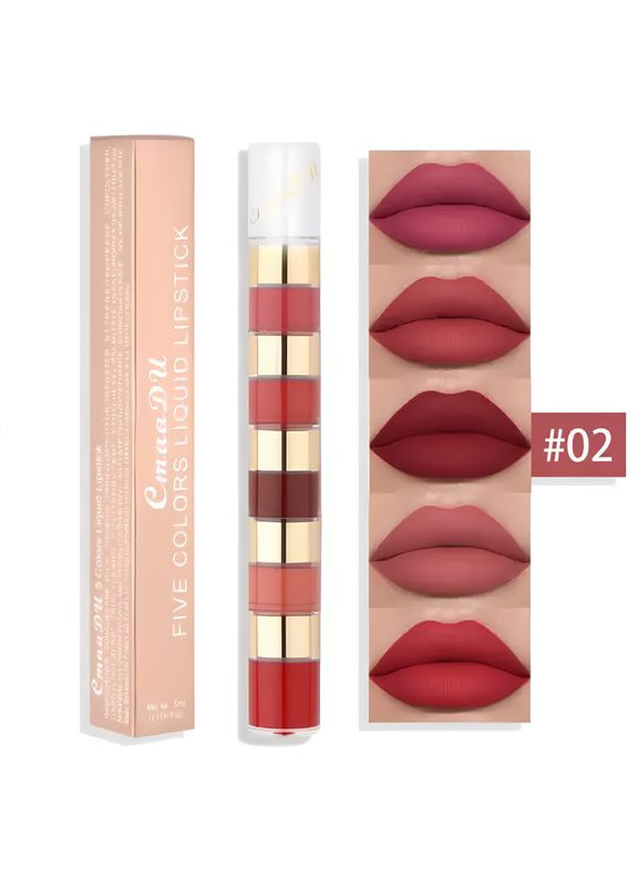 Помада 5 в 1. Водостойкая и увлажняющая. 5 оттенков в 1. No Brand (304289242)